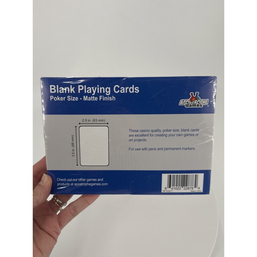 Apostrophe Gamesโ Blank Casino Quality Playing Cards to Write On-Create Own Game